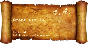 Ament Attila névjegykártya